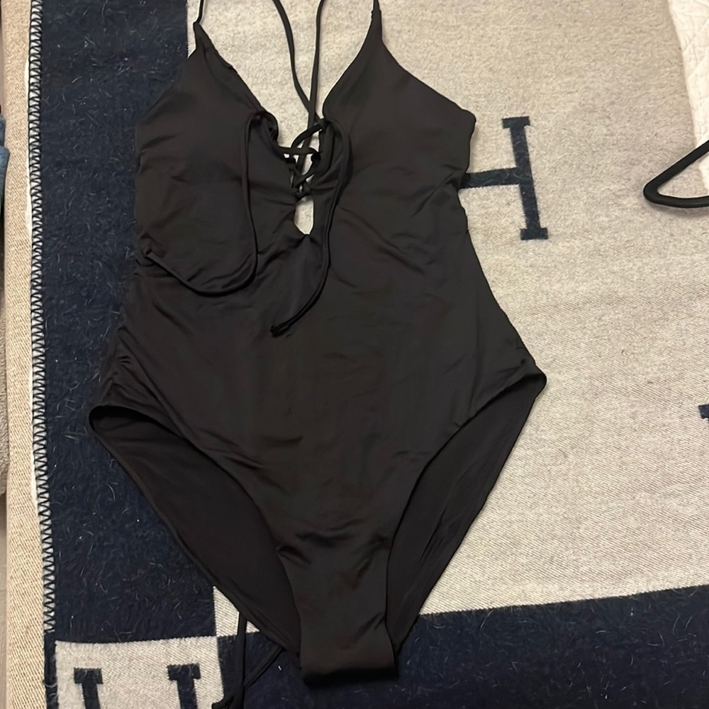 Black one piece swimsuit